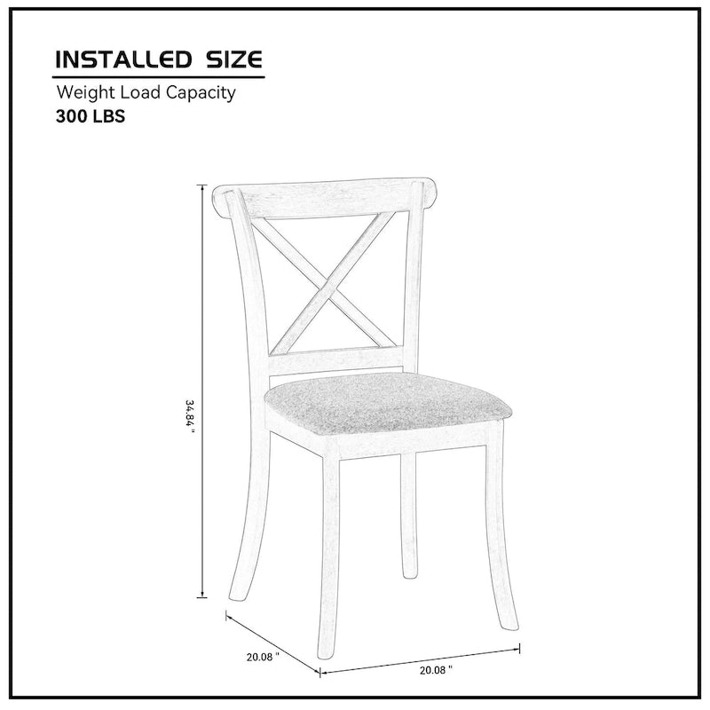 Black Cross-Back Dining Chairs, Set of 2