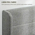 Light Gray Queen Upholstered Storage Bed with 4 Drawers, For 2, Linen