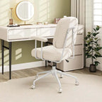 Brown/Beige Mid-Back Swivel Office Chair for 1 Person