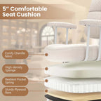 Brown/Beige Mid-Back Swivel Office Chair for 1 Person