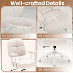 Brown/Beige Mid-Back Swivel Office Chair for 1 Person