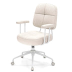 Brown/Beige Mid-Back Swivel Office Chair for 1 Person