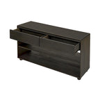 Natural Wood Wash Vintage Console Table, 2 Drawers & 2 Shelves