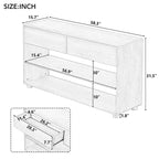 Natural Wood Wash Vintage Console Table, 2 Drawers & 2 Shelves