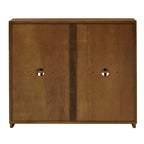 Walnut Brown / Black Fluted Sideboard Cabinet with Outlet Holes, 2-Door