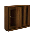 Walnut Brown / Black Fluted Sideboard Cabinet with Outlet Holes, 2-Door