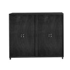 Walnut Brown / Black Fluted Sideboard Cabinet with Outlet Holes, 2-Door