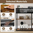 Black 4-Tier Narrow Console Table with Wire Basket