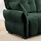 Green / White / Orange / Blue Chenille 2-Seater Sofa with Ottoman, 2-Seater