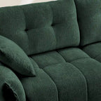 Green / White / Orange / Blue Chenille 2-Seater Sofa with Ottoman, 2-Seater