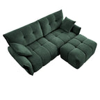Green / White / Orange / Blue Chenille 2-Seater Sofa with Ottoman, 2-Seater