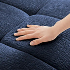 Green / White / Orange / Blue Chenille 2-Seater Sofa with Ottoman, 2-Seater