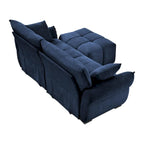 Green / White / Orange / Blue Chenille 2-Seater Sofa with Ottoman, 2-Seater