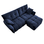 Green / White / Orange / Blue Chenille 2-Seater Sofa with Ottoman, 2-Seater