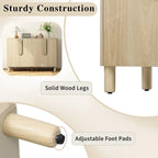 Natural, Minimalist, 4-Door Sideboard Cabinet, 2-Person Assembly