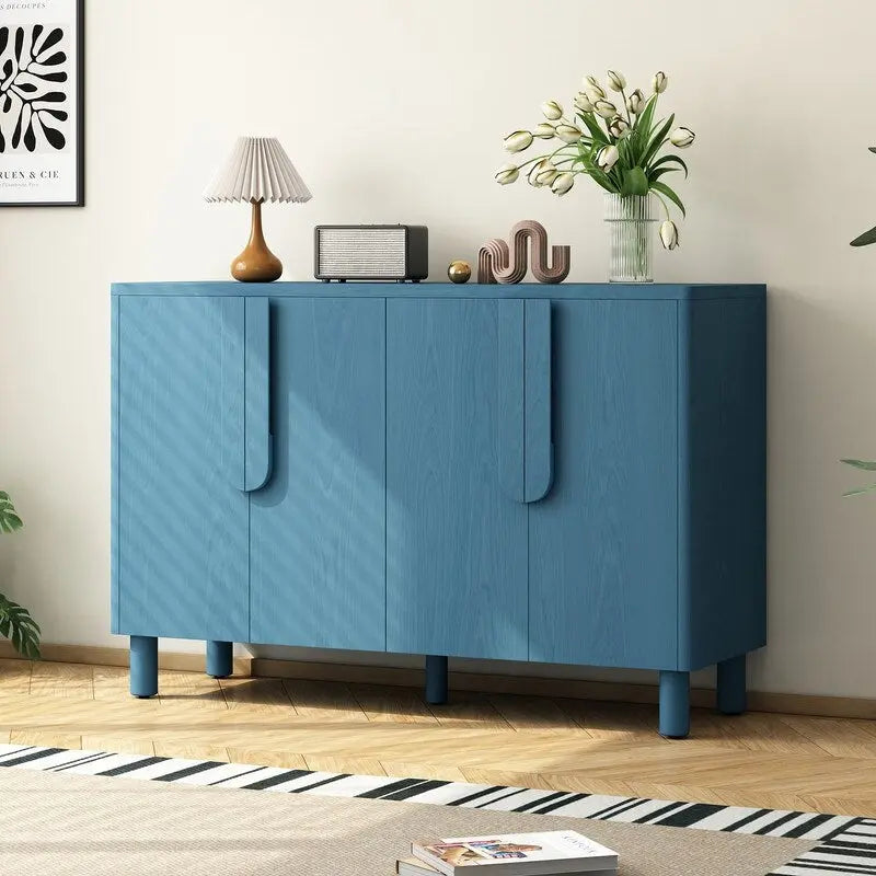 Natural, Minimalist, 4-Door Sideboard Cabinet, 2-Person Assembly