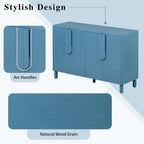 Natural, Minimalist, 4-Door Sideboard Cabinet, 2-Person Assembly