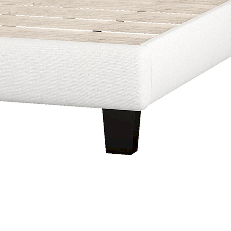 Gray Upholstered Platform Bed, Curved Diamond-Tufted Headboard, Full/Queen/King, Fits 2