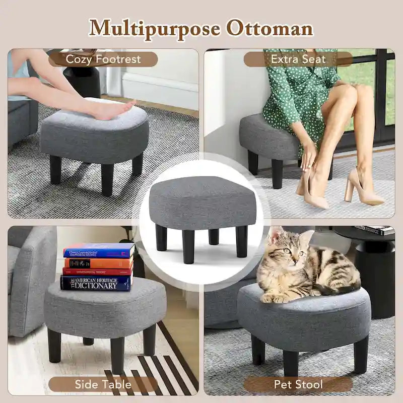 Brown / Creamy White / Gray Swivel Barrel Accent Chair with Ottoman, 1-Seat