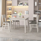 Grey Modern Square Solid Wood Dining Table, Seats 4