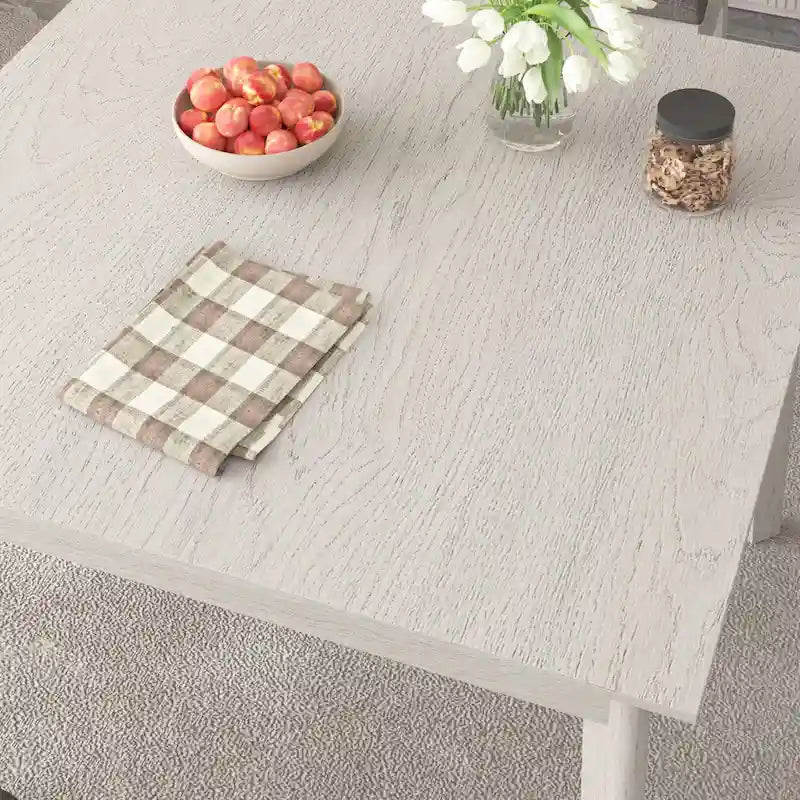 Grey Modern Square Solid Wood Dining Table, Seats 4