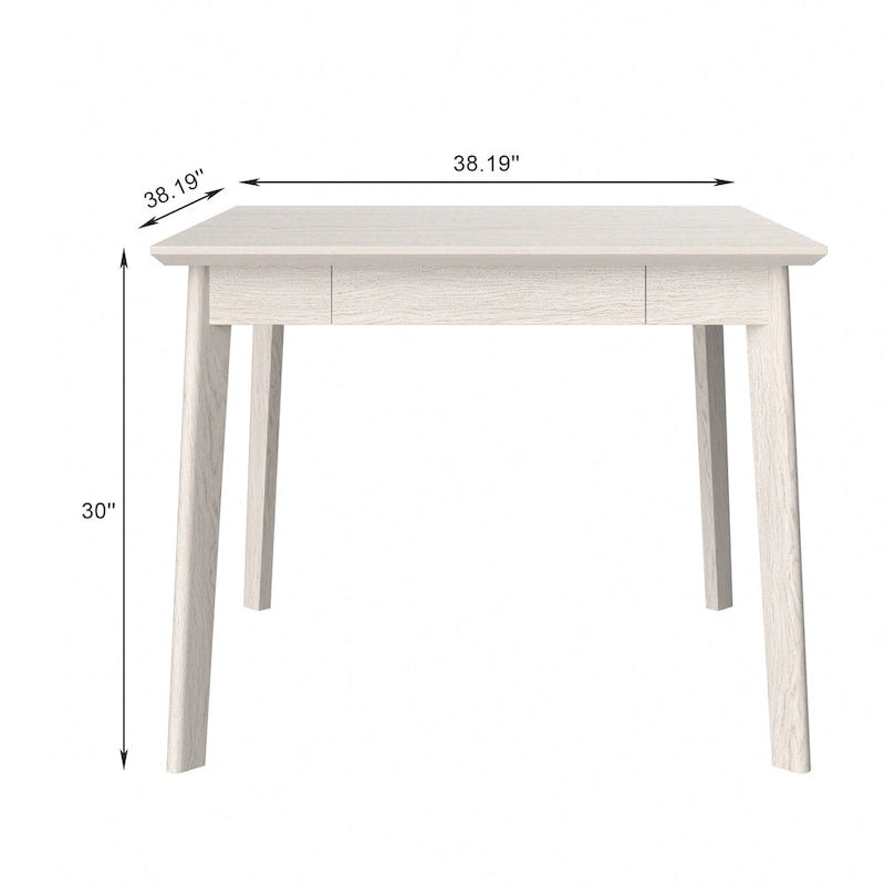 Grey Modern Square Solid Wood Dining Table, Seats 4