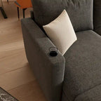 Grey U-Shaped Modular Sectional Sofa, 4-Seat + 2 Ottomans, Chenille