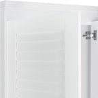White Armoire Wardrobe with 3 Shutter Doors, 2 Drawers & 4 Shelves, Single – 47.2"L x 20.5"W x 66.7"H
