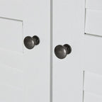 White Armoire Wardrobe with 3 Shutter Doors, 2 Drawers & 4 Shelves, Single – 47.2"L x 20.5"W x 66.7"H