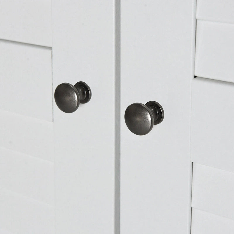 White Armoire Wardrobe with 3 Shutter Doors, 2 Drawers & 4 Shelves, Single – 47.2"L x 20.5"W x 66.7"H
