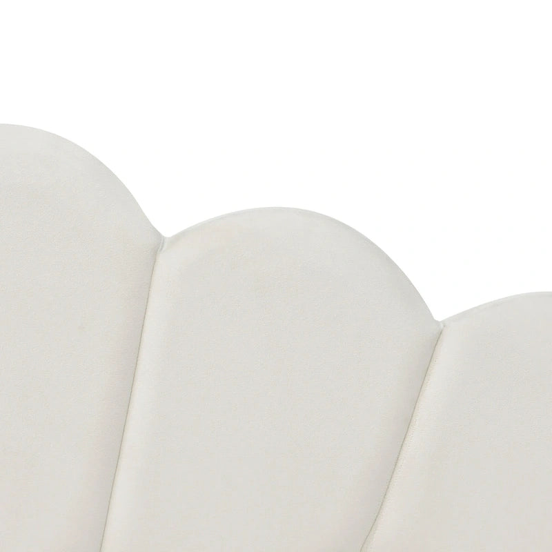 White Velvet Shell-Back Daybed with Trundle, Sleeps 2