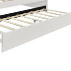 White Velvet Shell-Back Daybed with Trundle, Sleeps 2