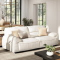Creme Off-White Chenille Modular Sofa, 2-Piece, Seats 3
