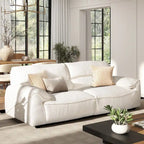 Creme Off-White Chenille Modular Sofa, 2-Piece, Seats 3