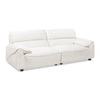 Creme Off-White Chenille Modular Sofa, 2-Piece, Seats 3