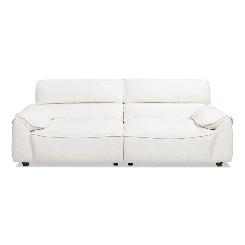 Creme Off-White Chenille Modular Sofa, 2-Piece, Seats 3