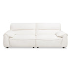 Creme Off-White Chenille Modular Sofa, 2-Piece, Seats 3
