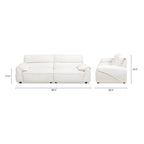 Creme Off-White Chenille Modular Sofa, 2-Piece, Seats 3