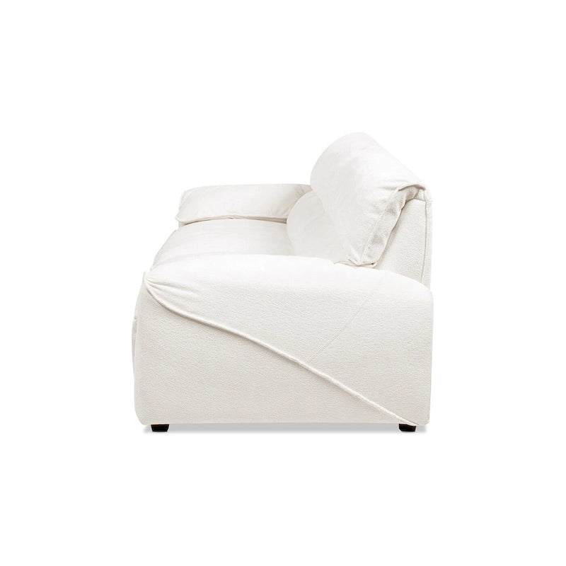 Creme Off-White Chenille Modular Sofa, 2-Piece, Seats 3