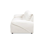 Creme Off-White Chenille Modular Sofa, 2-Piece, Seats 3