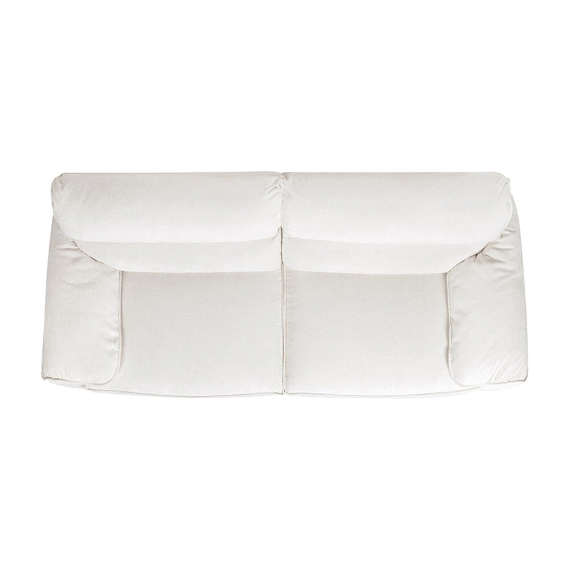 Creme Off-White Chenille Modular Sofa, 2-Piece, Seats 3