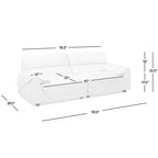 Creme Off-White Chenille Modular Sofa, 2-Piece, Seats 3