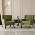 Green / Beige / Gray / Blue Linen Wingback Armchair, Set of 2