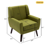 Green / Beige / Gray / Blue Linen Wingback Armchair, Set of 2