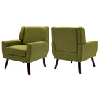 Green / Beige / Gray / Blue Linen Wingback Armchair, Set of 2