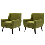 Green / Beige / Gray / Blue Linen Wingback Armchair, Set of 2