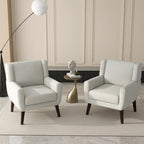 Green / Beige / Gray / Blue Linen Wingback Armchair, Set of 2
