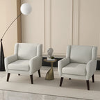 Green / Beige / Gray / Blue Linen Wingback Armchair, Set of 2