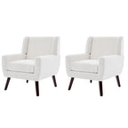 Green / Beige / Gray / Blue Linen Wingback Armchair, Set of 2