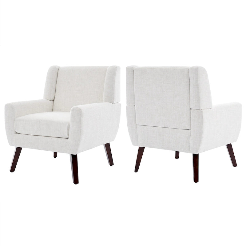 Green / Beige / Gray / Blue Linen Wingback Armchair, Set of 2